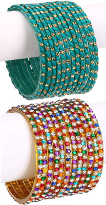 AFAST Glass Enamel Bangle Set(Pack of 10)