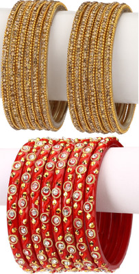AFAST Glass Enamel Bangle Set(Pack of 10)