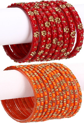 AFAST Glass Enamel Bangle Set(Pack of 20)