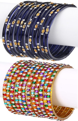 1st Time Glass Enamel Bangle Set(Pack of 10)