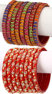 Somil Glass Beads, Crystal Bangle Set(Pack of 10)