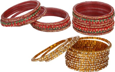 Somil Glass Beads, Crystal Bangle Set(Pack of 24)