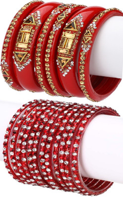 1st Time Glass Enamel Bangle Set(Pack of 18)