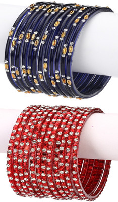 AFAST Glass Enamel Bangle Set(Pack of 10)