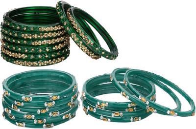 AFAST Glass Enamel Bangle Set(Pack of 10)