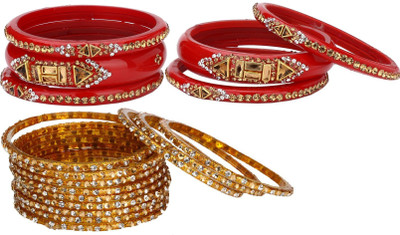 1st Time Glass Enamel Bangle Set(Pack of 18)