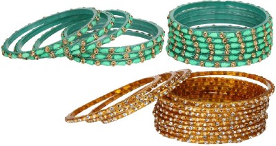 Somil Glass Beads, Crystal Bangle Set(Pack of 10)