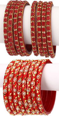 AFAST Glass Enamel Bangle Set(Pack of 16)