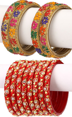 AFAST Glass Enamel Bangle Set(Pack of 12)