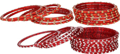 Somil Glass Beads, Crystal Bangle Set(Pack of 24)