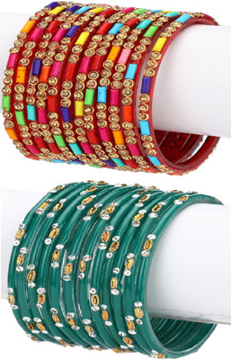 1st Time Glass Enamel Bangle Set(Pack of 10)