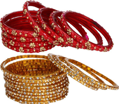 AFAST Glass Enamel Bangle Set(Pack of 10)