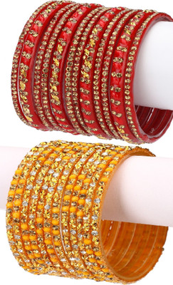 AFAST Glass Enamel Bangle Set(Pack of 24)