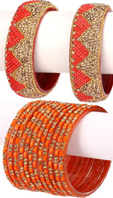 Somil Glass Beads, Crystal Bangle Set(Pack of 10)