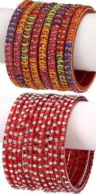 Somil Glass Beads, Crystal Bangle Set(Pack of 10)