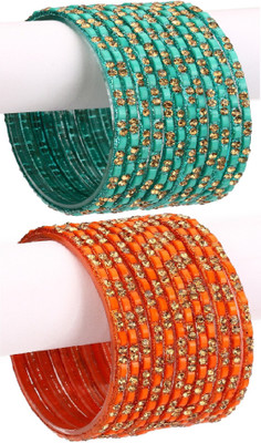 AFAST Glass Enamel Bangle Set(Pack of 10)