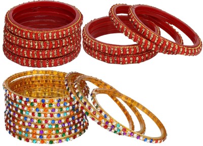 AFAST Glass Enamel Bangle Set(Pack of 20)