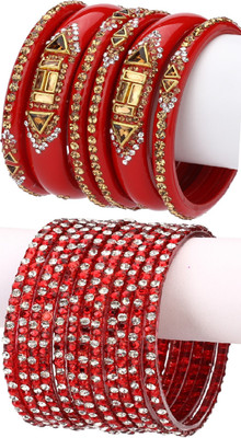 1st Time Glass Enamel Bangle Set(Pack of 10)