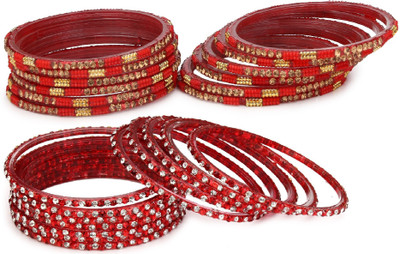 AFAST Glass Enamel Bangle Set(Pack of 10)