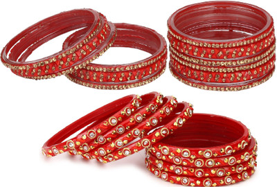 AFAST Glass Enamel Bangle Set(Pack of 10)