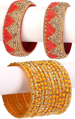 Somil Glass Beads, Crystal Bangle Set(Pack of 10)
