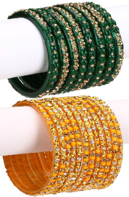 AFAST Glass Enamel Bangle Set(Pack of 10)
