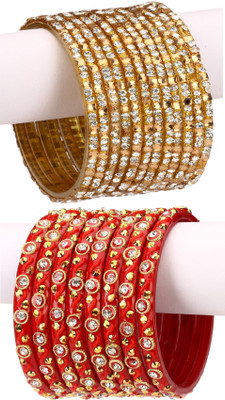 1st Time Glass Crystal Bangle Set(Pack of 20)