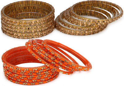 Somil Glass Beads, Crystal Bangle Set(Pack of 10)