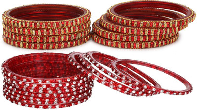 AFAST Glass Enamel Bangle Set(Pack of 10)