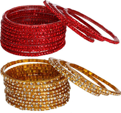 AFAST Glass Enamel Bangle Set(Pack of 10)