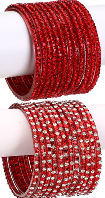 Somil Glass Beads, Crystal Bangle Set(Pack of 10)