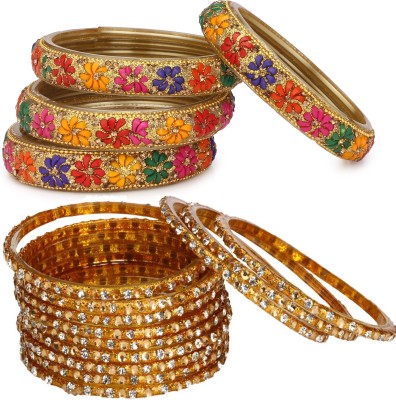 AFAST Glass Enamel Bangle Set(Pack of 20)