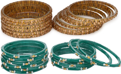 AFAST Glass Enamel Bangle Set(Pack of 24)