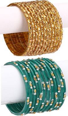 AFAST Glass Enamel Bangle Set(Pack of 10)