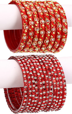 Somil Glass Beads, Crystal Bangle Set(Pack of 24)