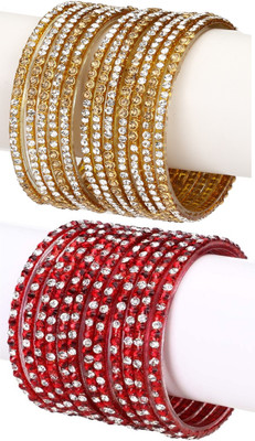 AFAST Glass Enamel Bangle Set(Pack of 10)