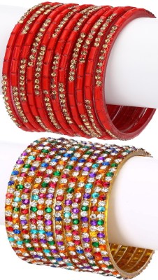 AFAST Glass Enamel Bangle Set(Pack of 24)