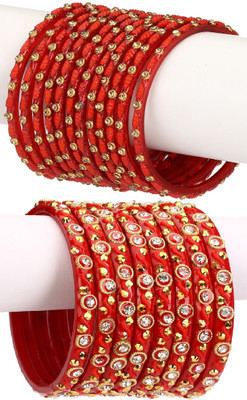 Somil Glass Beads, Crystal Bangle Set(Pack of 20)