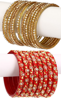 AFAST Glass Enamel Bangle Set(Pack of 20)