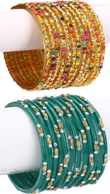 1st Time Glass Enamel Bangle Set(Pack of 24)