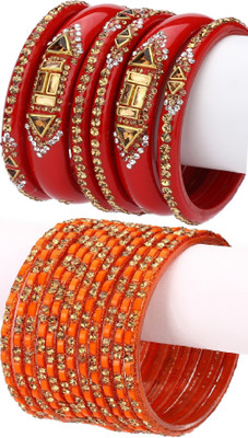 1st Time Glass Enamel Bangle Set(Pack of 18)