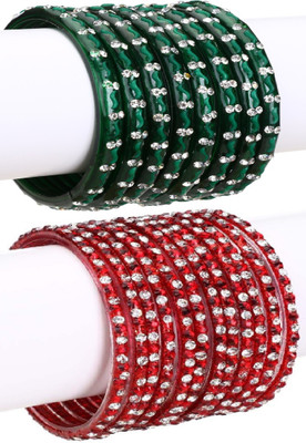 AFAST Glass Enamel Bangle Set(Pack of 20)