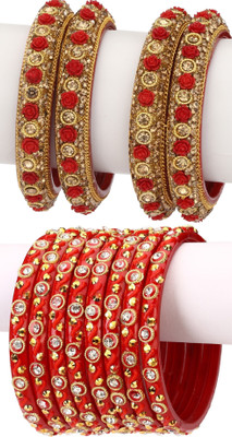 1st Time Glass Enamel Bangle Set(Pack of 12)