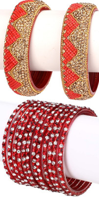 AFAST Glass Enamel Bangle Set(Pack of 10)
