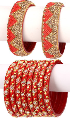 AFAST Glass Enamel Bangle Set(Pack of 10)