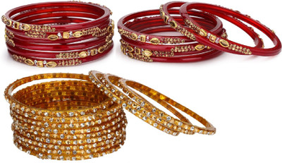 AFAST Glass Enamel Bangle Set(Pack of 10)