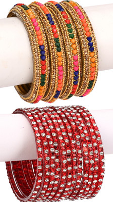 AFAST Glass Enamel Bangle Set(Pack of 16)