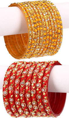 Somil Glass Beads, Crystal Bangle Set(Pack of 10)