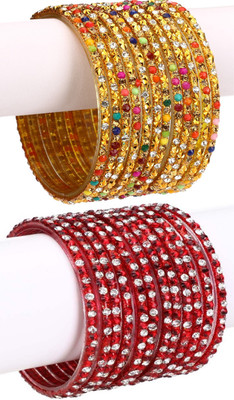 AFAST Glass Enamel Bangle Set(Pack of 24)