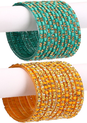 AFAST Glass Enamel Bangle Set(Pack of 10)